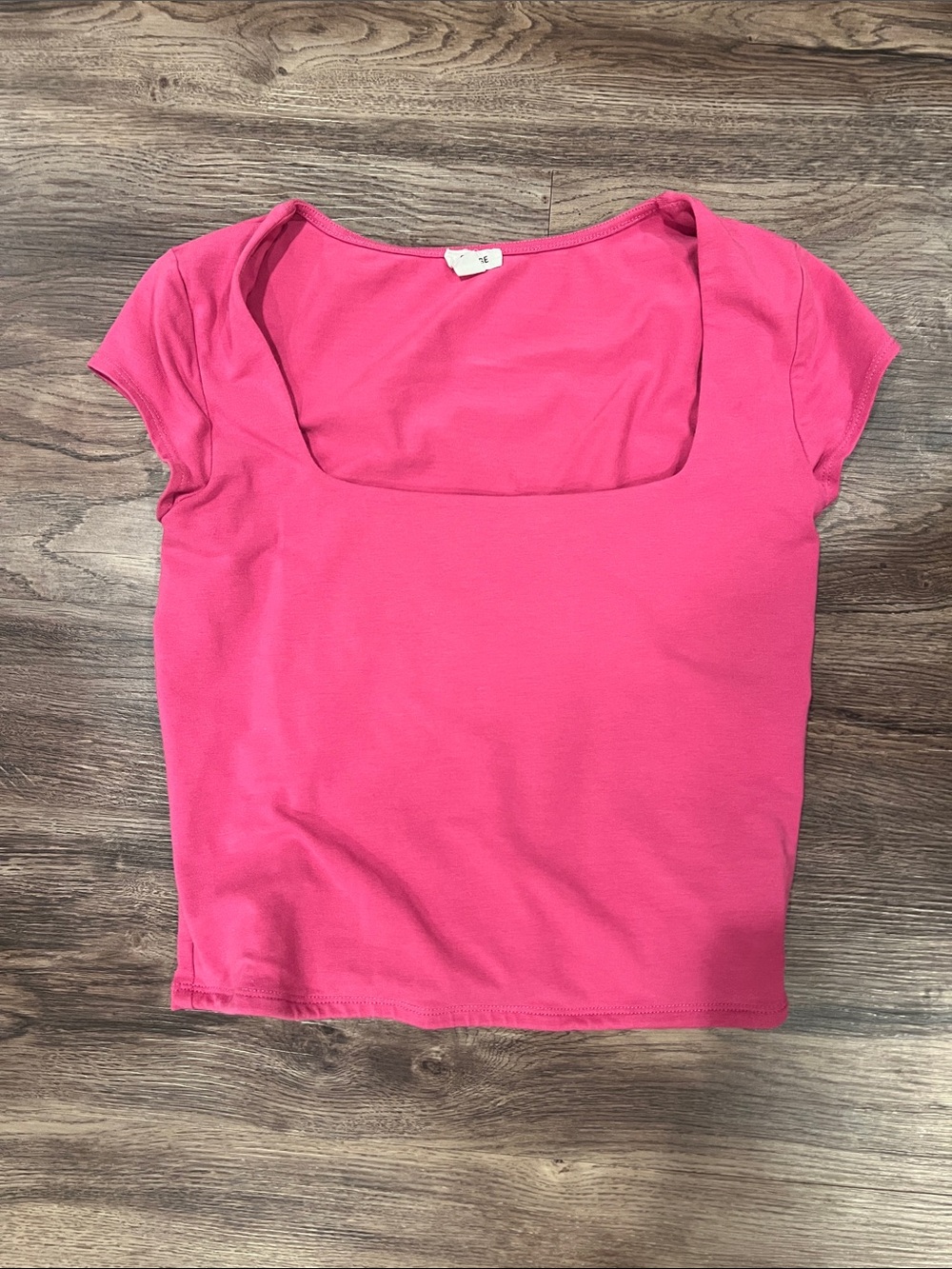 Garage Pink Square Neck Crop Top